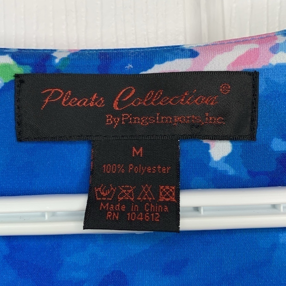 Pleats Collections by Pings Imports Floral Print Tunic 3/4 Sleeves Womens Size M - Picture 6 of 7